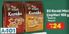 ETİ  KURABİ MİNİ ÇEŞİTLERİ 150 G BADEMLİ/MEYVELİ